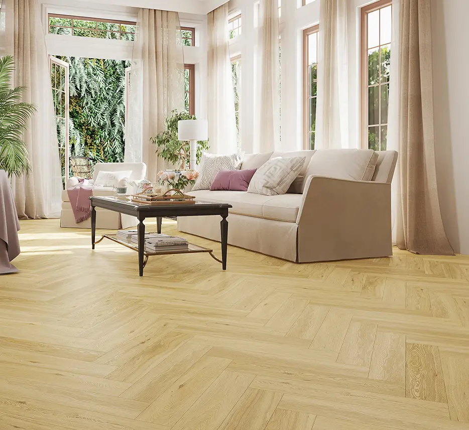 SPC herringbone flooring